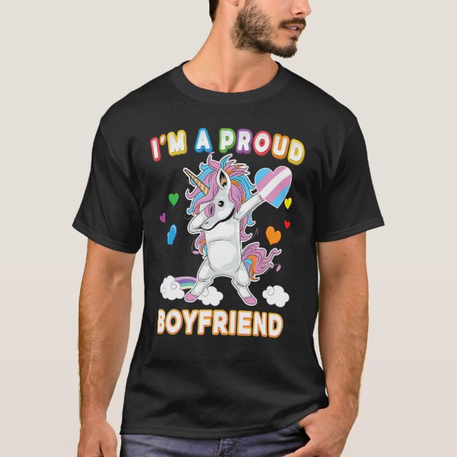 I'm A Proud Transgender Boyfriend Lgbt Pride Dabbi T-Shirt (Front)