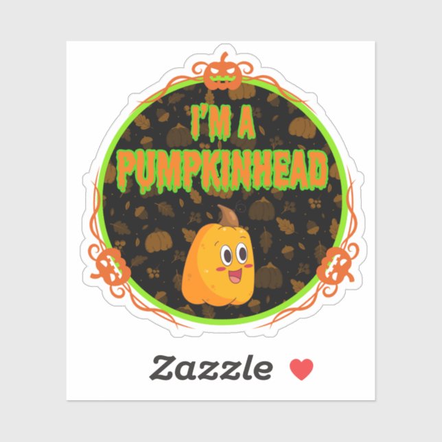 I'm a Pumpkinhead circle w/ Fancy Design Sticker (Sheet)