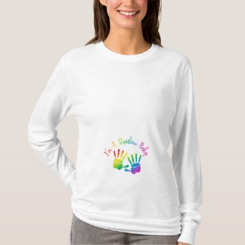 I'm A Rainbow Baby Maternity Shirt  Handprints T-shirt by RainbowBabies at Zazzle