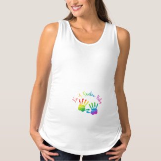 I&#39;m A Rainbow Baby Maternity Tank Top, Handprints