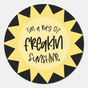 I'm a ray of freakin sunshine funny classic round sticker