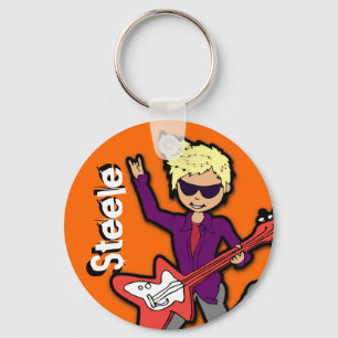 "I'm a Rockstar" orange graphic named keychain