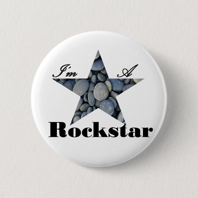 I'M A Rockstar Pinback Button (Front)