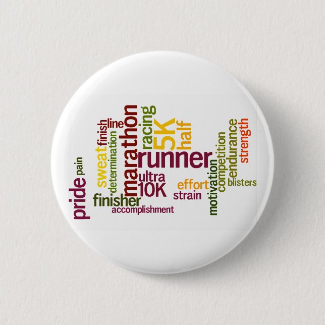 I'm a Runner Words Pinback Button (Front)