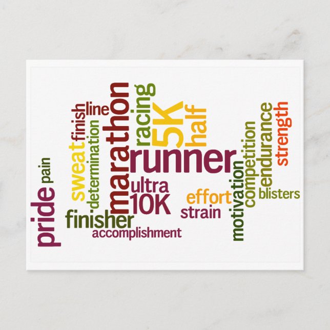 I'm a Runner Words Postcard (Front)
