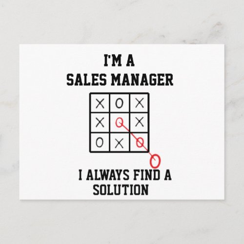 Im A Sales Manager I Always Find A Solution Postcard