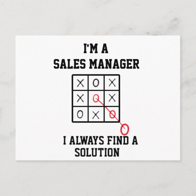 Im A Sales Manager I Always Find A Solution Postcard (Front)