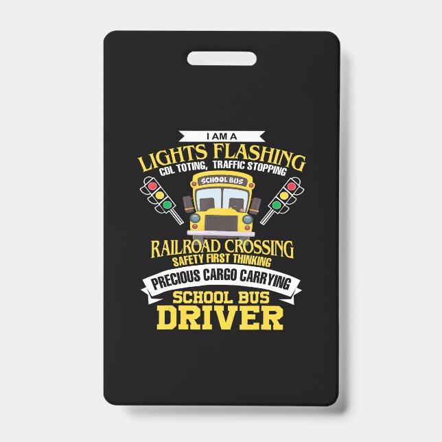 im a school bus driver back to school gift badge (Front)