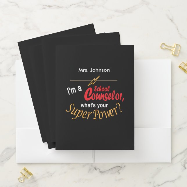 I'm A School Counselor, What is your Super Power? Pocket Folder (In Situ)