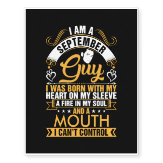 Im A September Guy Tshirt Temporary Tattoos