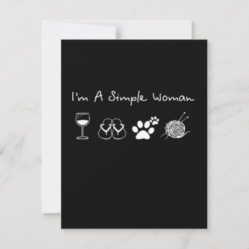 Im A Simple Girl  Crochet Lover Thank You Card