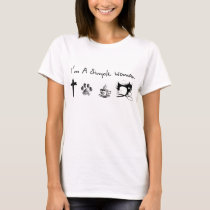 I'm a simple woman jesus dog coffee sewing T-Shirt