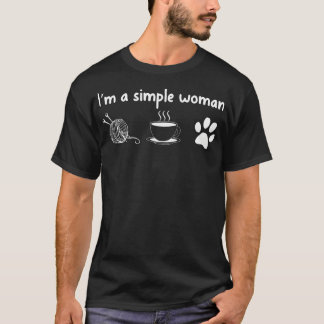 I'M A Simple Woman Knitting Gift For Knitters Chri T-Shirt