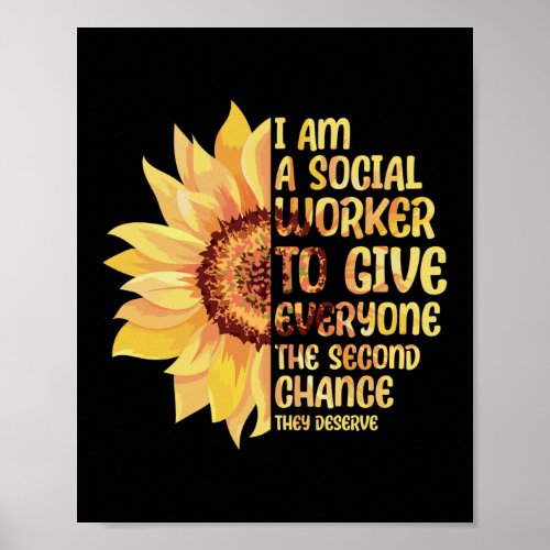 Im A Social Worker School Sunflower Mental Health Poster