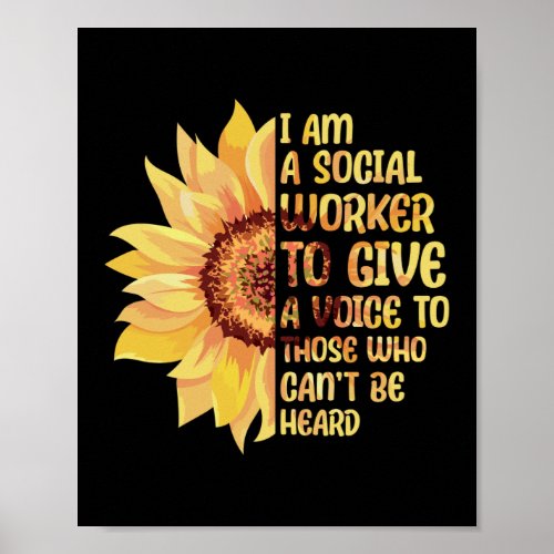 Im A Social Worker School Sunflower Mental Health Poster
