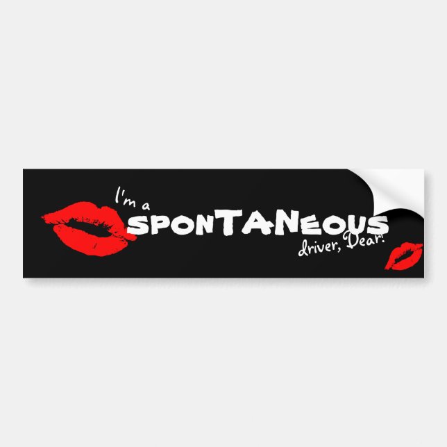 I'm a spontaneous Driver Dear Red Lip Kiss Sticker (Front)