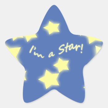 I'm A Star! Blue/yellow Star Sticker by shotwellphoto at Zazzle