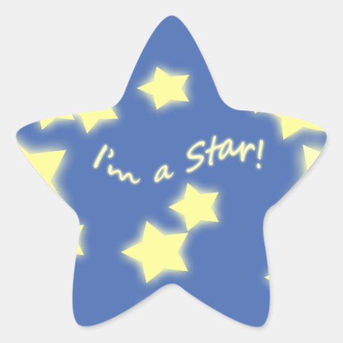 Im a Star BlueYellow Star Sticker