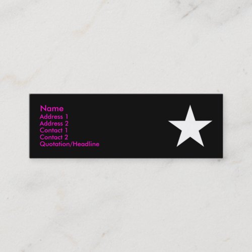 I'm a Star! (Pink/Black/White) Business Card