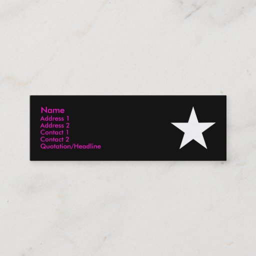 Customizable I'm a Star! (Pink/Black/White) Business Card