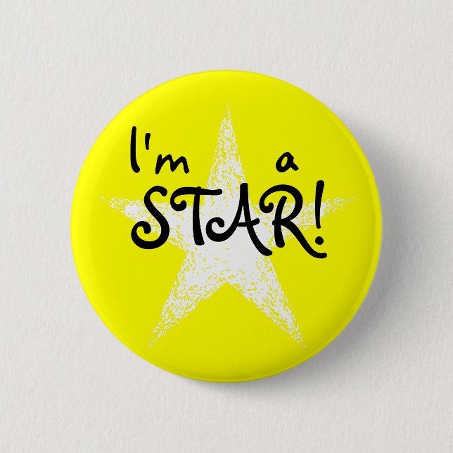 I'm a STAR! | Yellow Pinback Button (Front)