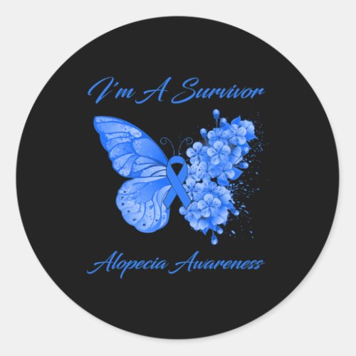 Im A Survivor Alopecia Awareness  Classic Round Sticker