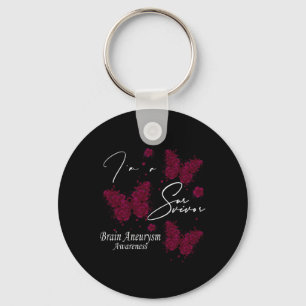 I'm A Survivor Brain Aneurysm Awareness Butterfly Keychain