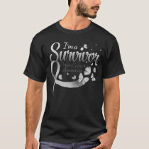 I'm A Survivor Brain Cancer Awareness Butterfly Ri T-Shirt