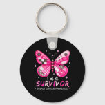 I&#39;m A Survivor Breast Cancer Awareness Butterfly P Keychain