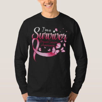 I'm A Survivor Breast Cancer Awareness Butterfly R T-Shirt