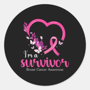 Im A Survivor Breast Cancer Awareness Women Classic Round Sticker