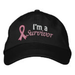 I&#39;m A Survivor - Breast Cancer Embroidered Baseball Hat at Zazzle