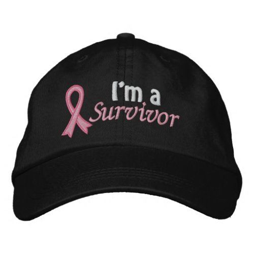 Im a Survivor _ Breast Cancer Embroidered Baseball Hat