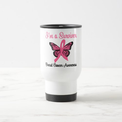 Im a Survivor Breast Cancer Travel Mug