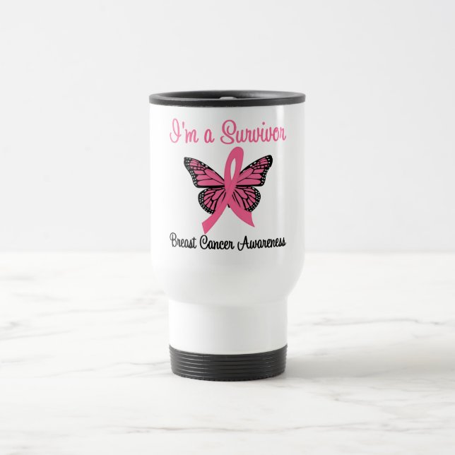 I'm a Survivor Breast Cancer Travel Mug (Center)