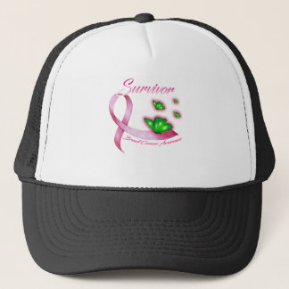 I'm a Survivor butterfly breast cancer awareness Trucker Hat