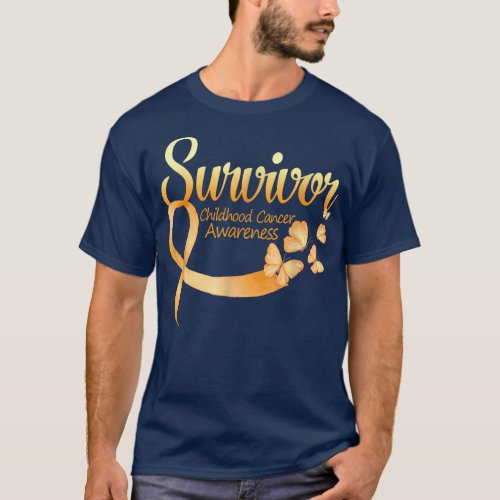 Im A Survivor Butterfly Childhood Cancer Awarenes T_Shirt