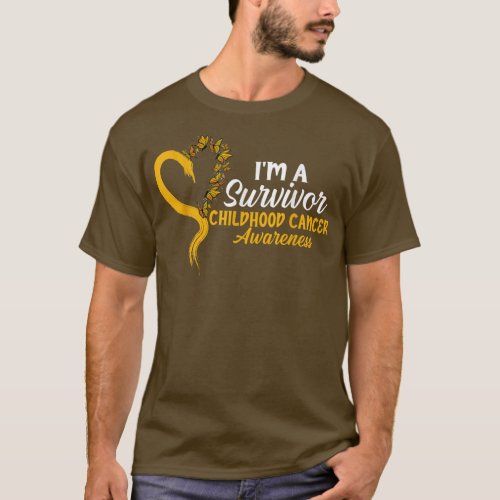 Im A Survivor Butterfly Childhood Cancer Awarenes T_Shirt