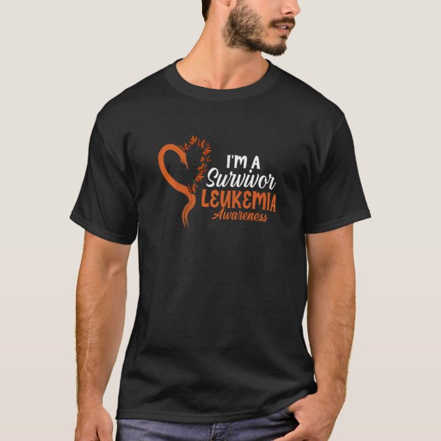 I'm A Survivor Butterfly Leukemia Awareness Month  T-Shirt (Front)