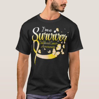 I'm A Survivor Childhood Cancer Awareness Butterfl T-Shirt