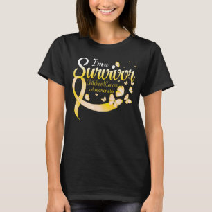 I'm A Survivor Childhood Cancer Awareness Butterfl T-Shirt