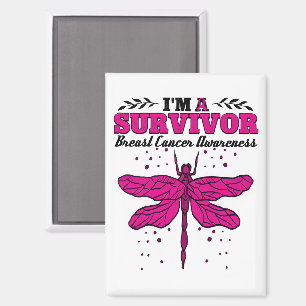 I'm A Survivor Dragonfly Breast Cancer Awareness Magnet