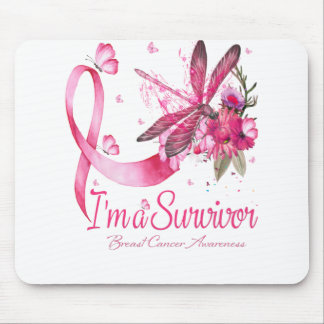 I'm A Survivor Dragonfly Breast Cancer Awareness Mouse Pad