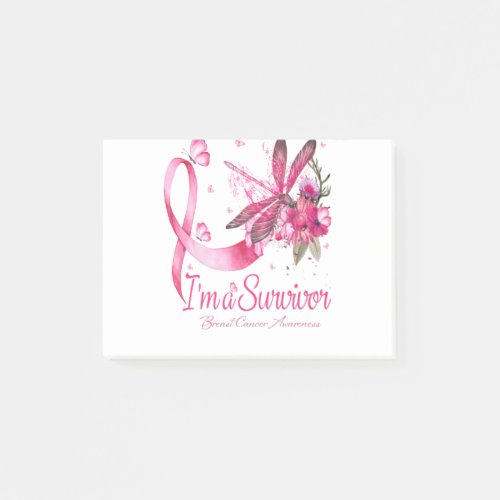 Im A Survivor Dragonfly Breast Cancer Awareness Post_it Notes