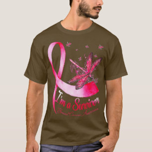 I'm A Survivor Dragonfly Breast Cancer Awareness T-Shirt
