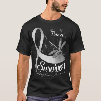 I'm A Survivor Dragonfly Lung Cancer Awareness T-Shirt