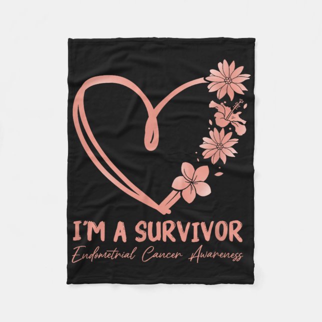Im A Survivor. Endometrial Cancer Awareness  Fleece Blanket (Front)