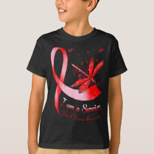 I'm A Survivor Heart Disease Awareness Month Red R T-Shirt