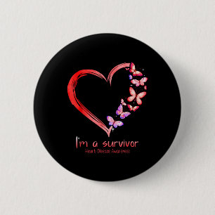 Im A Survivor Heart Disease Awareness Month Red Ri Button