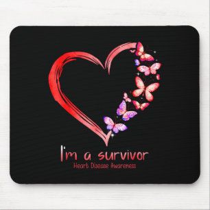 Im A Survivor Heart Disease Awareness Month Red Ri Mouse Pad